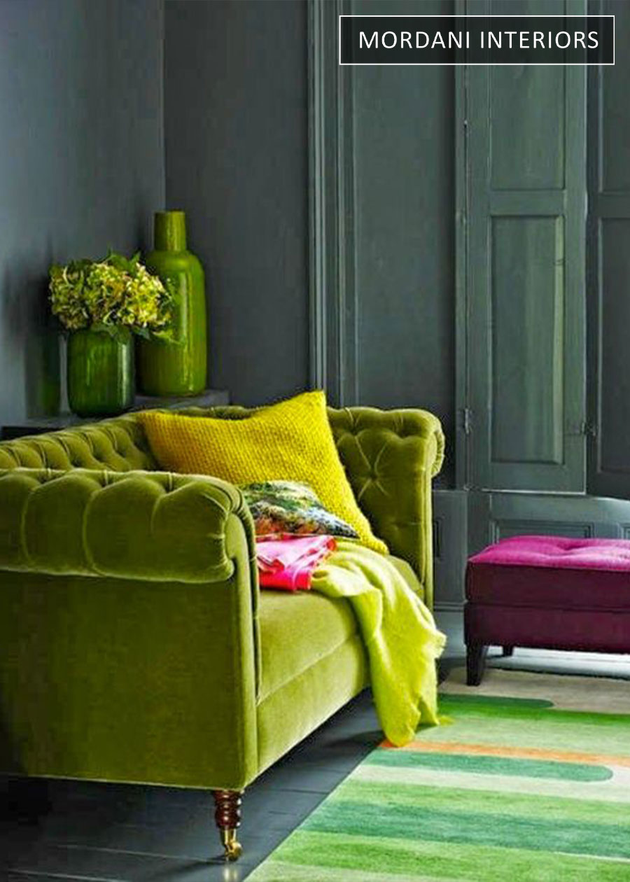 Lime Green Velvet Upholstery Fabric